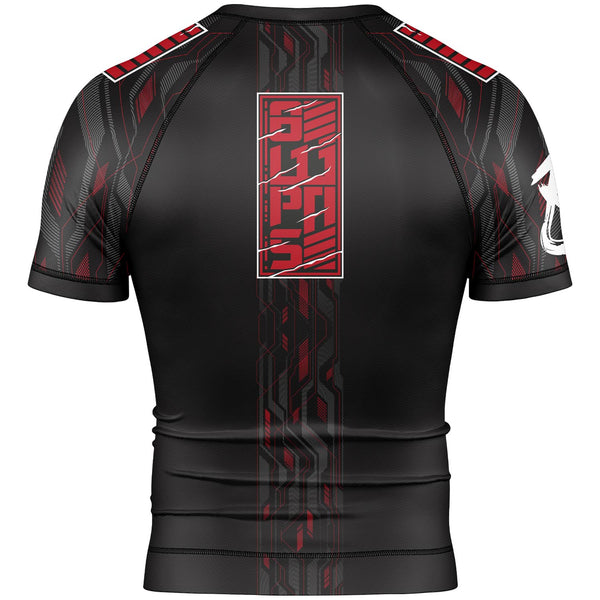 8 WEAPONS Rashguard, S/S, Samurai 2.0, black-red