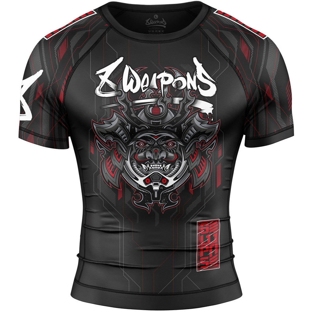 8 WEAPONS Rashguard, S/S, Samurai 2.0, black-red